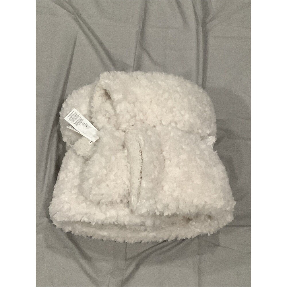Pottery Barn Fireside Cozy Reversible Ivory White Throw Blanket  NWOT